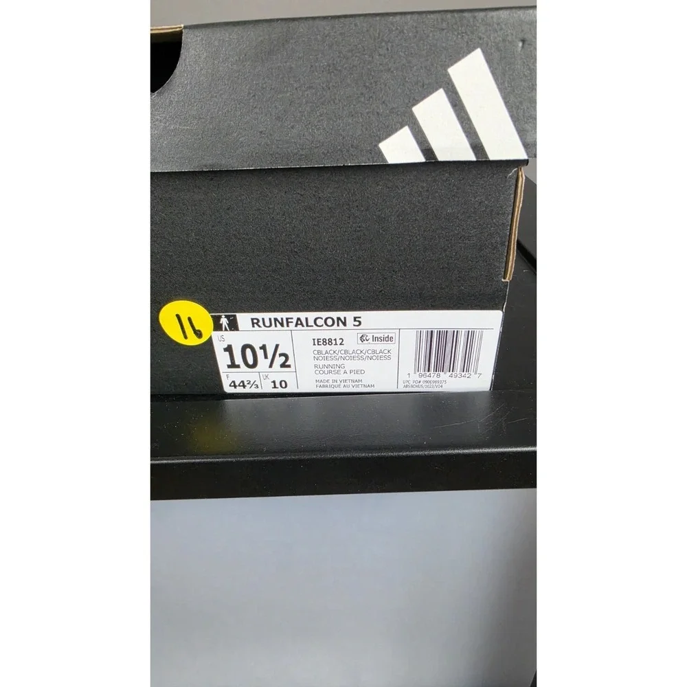 Adidas Runfalcon 5 Mens Running Shoes Triple Black IE8812 Size 10.5 Sneakers
